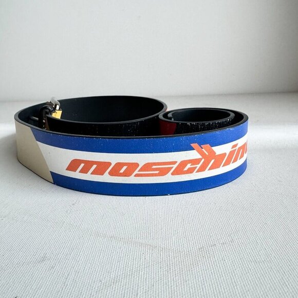 Moschino Motorcross Colorblock Colourful Leather Belt - Picture 1 of 9